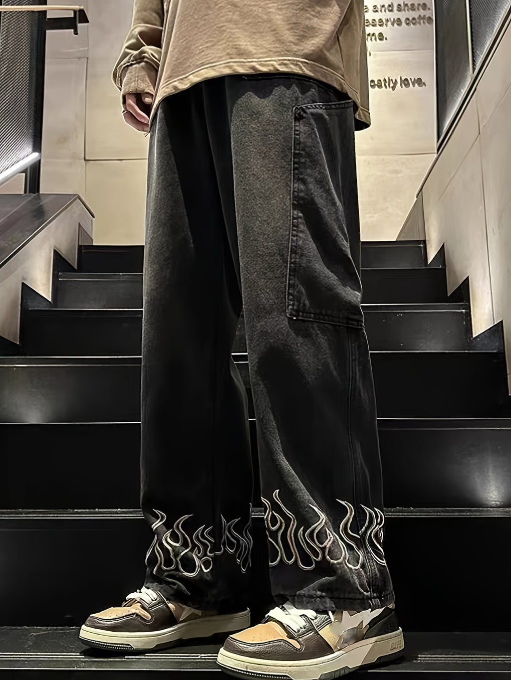 TeeShop "BlackFire" Embroided Jeans