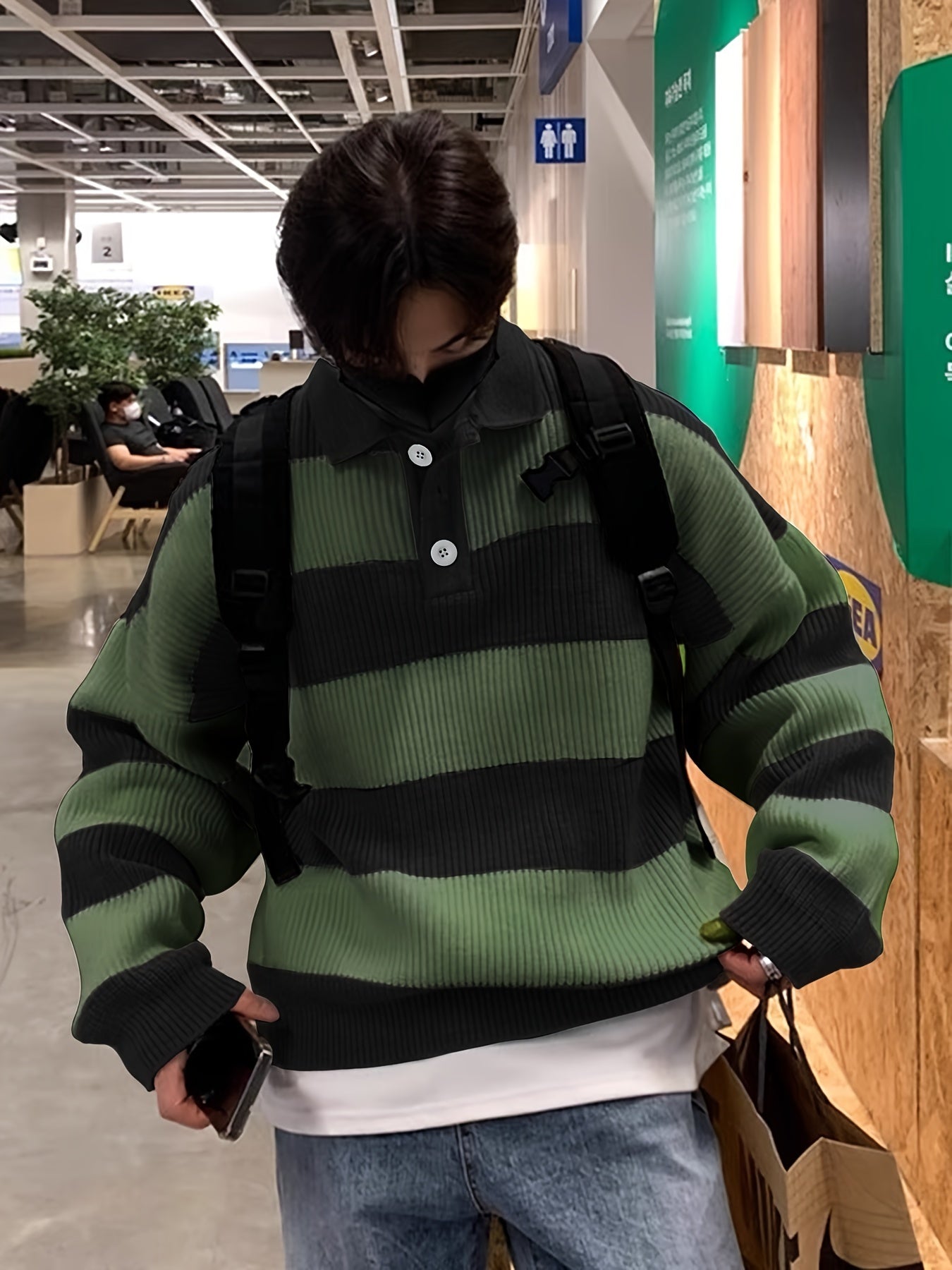 TeeShop "Stripe Knitted" Collared Knit