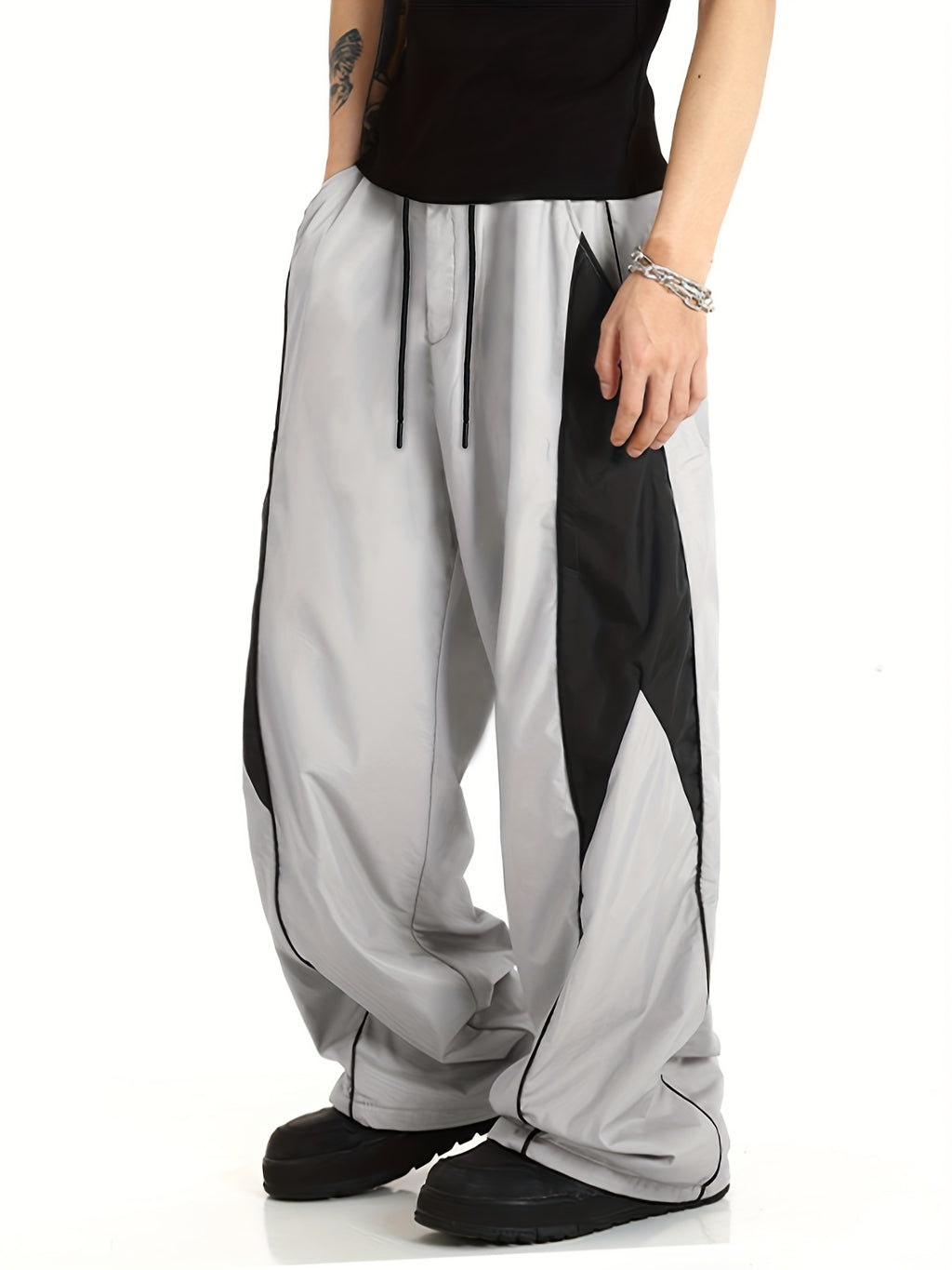 TeeShop "Bi-Tone Baggy" Loose-Fit Trackpants