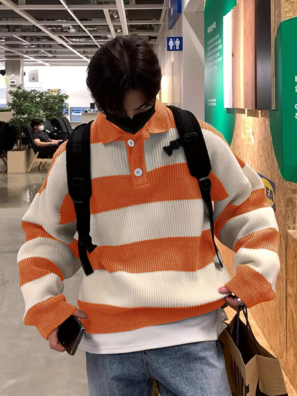 TeeShop "Stripe Knitted" Collared Knit