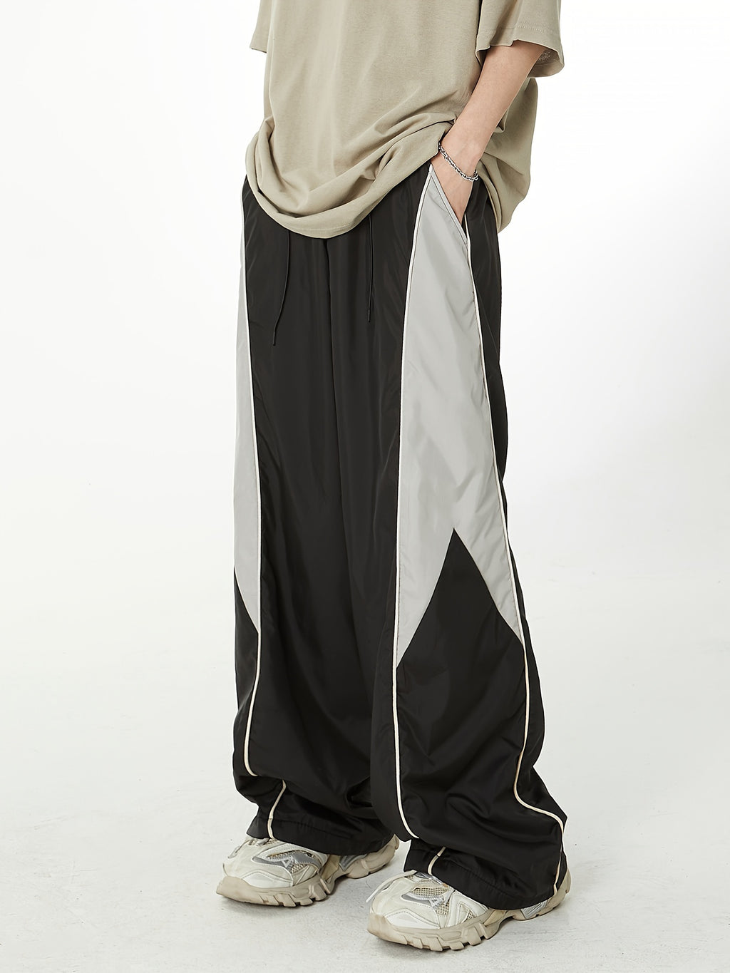 TeeShop "Bi-Tone Baggy" Loose-Fit Trackpants