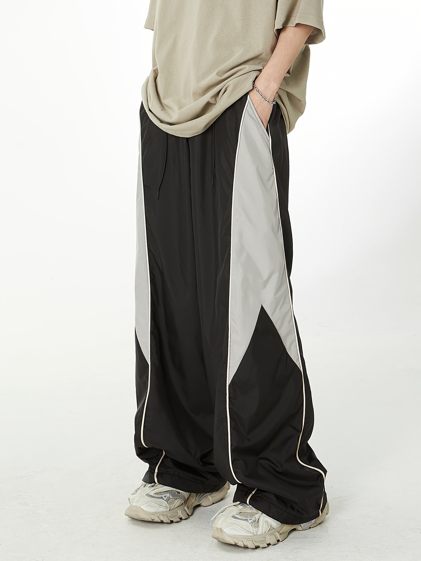 TeeShop "Bi-Tone Baggy" Loose-Fit Trackpants