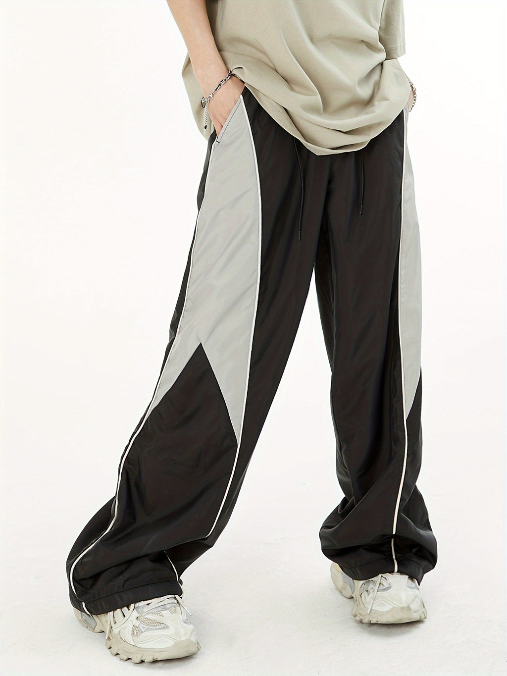 TeeShop "Bi-Tone Baggy" Loose-Fit Trackpants