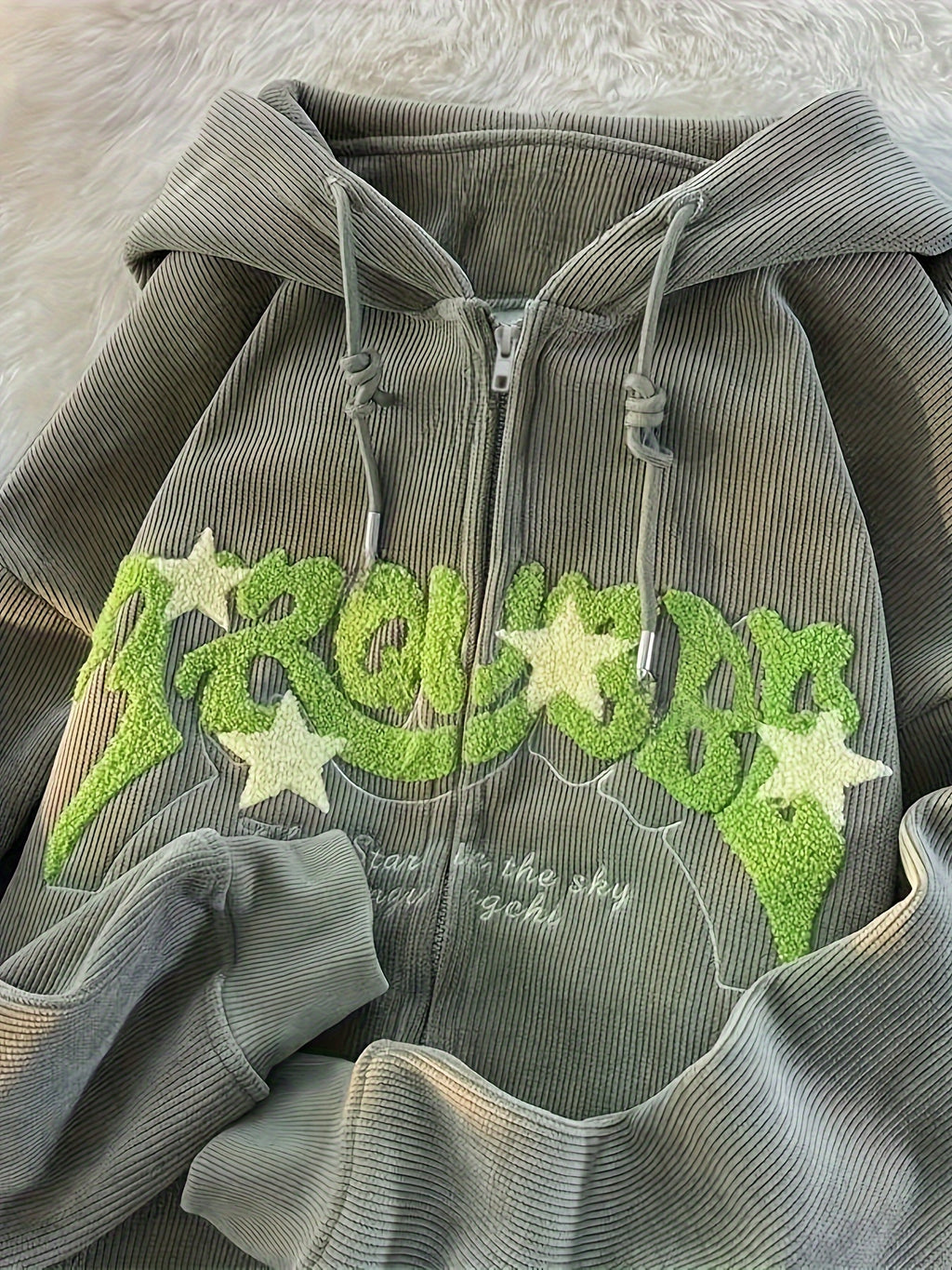 TeeShop "ChicPrint" Drawstring Zip Hoodie