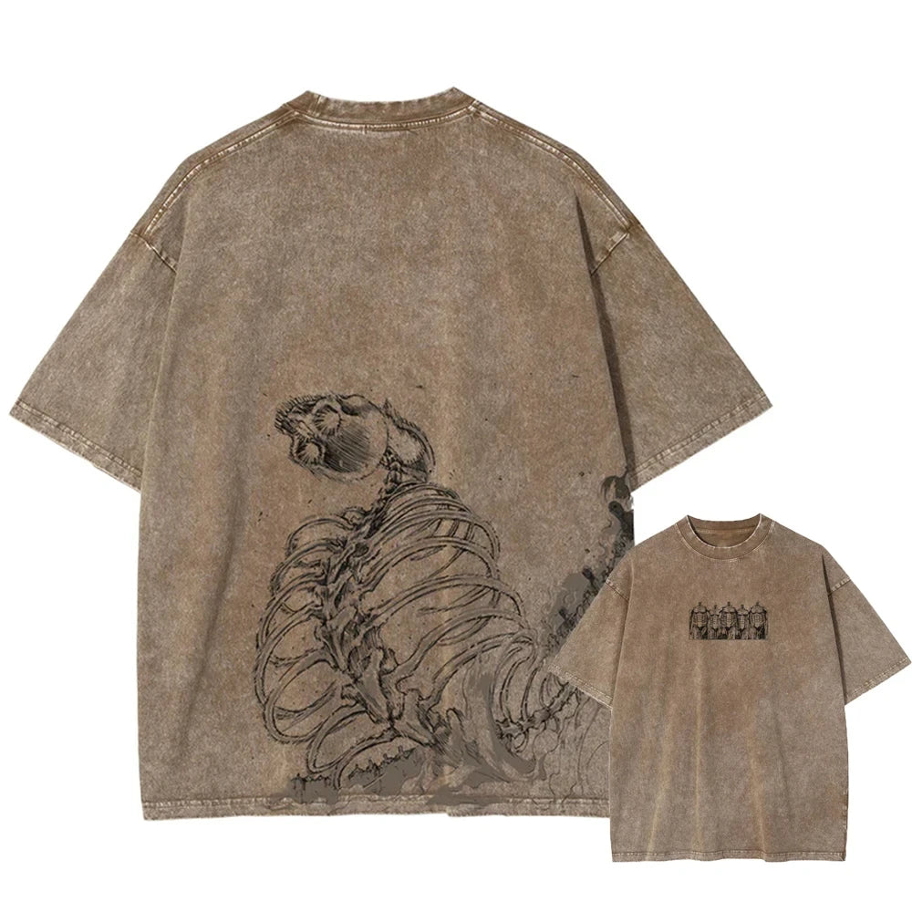 TeeShop "Attack On Titan" Acid Wash Heavy OS Tee