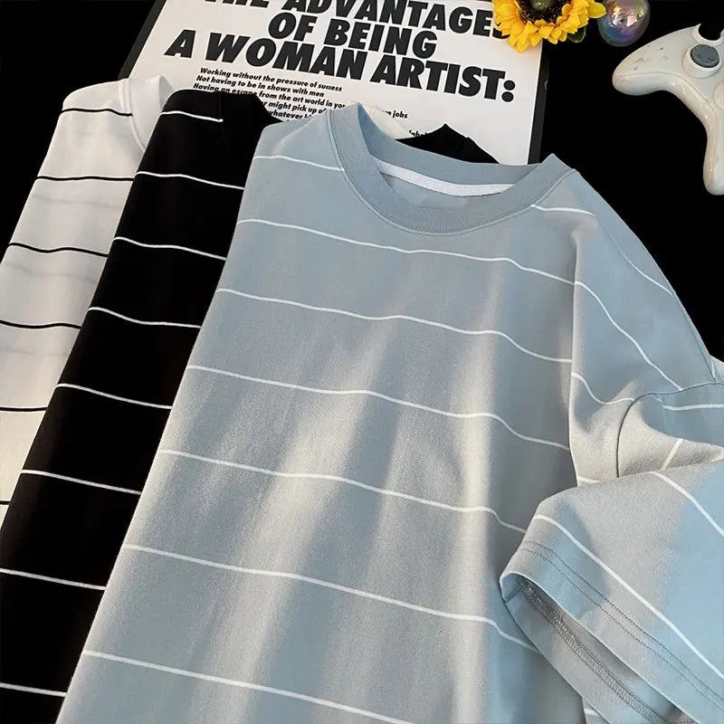 TeeShop "Striped Contrast" Basic OS Tee