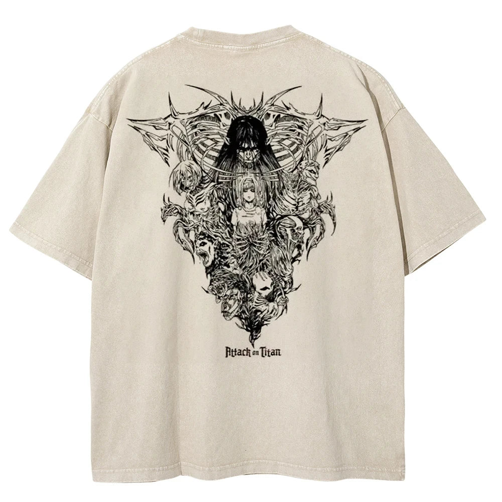 TeeShop "Attack On Titan" Acid Wash Heavy OS Tee