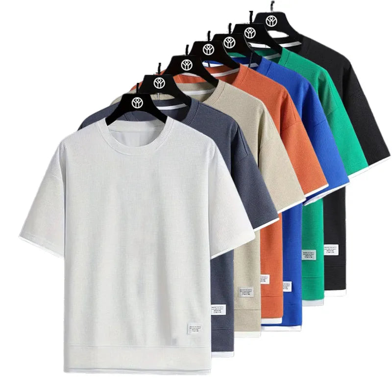 TeeShop "Round Neck Waffle" Oversized Waffle Tee