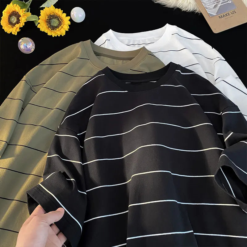 TeeShop "Striped Contrast" Basic OS Tee