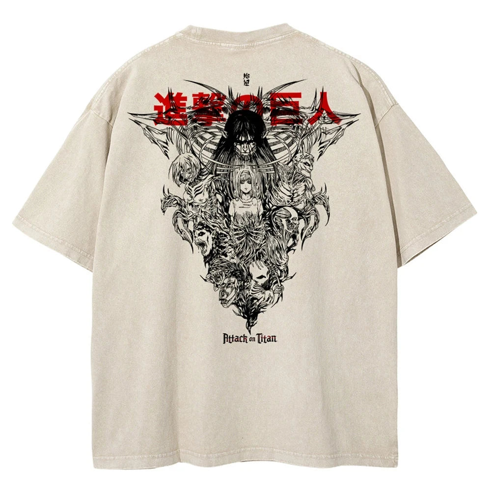 TeeShop "Attack On Titan" Acid Wash Heavy OS Tee