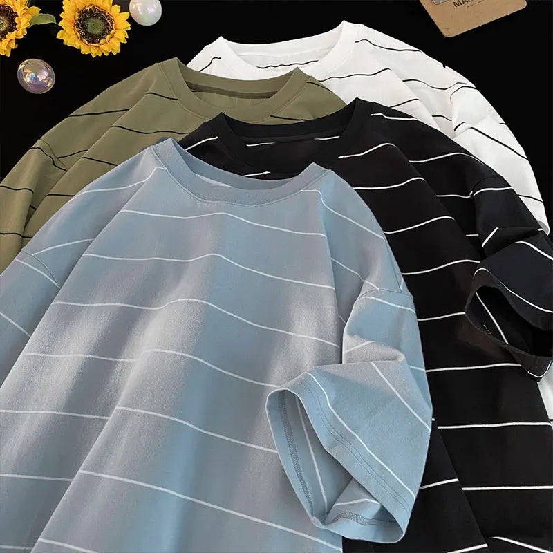 TeeShop "Striped Contrast" Basic OS Tee