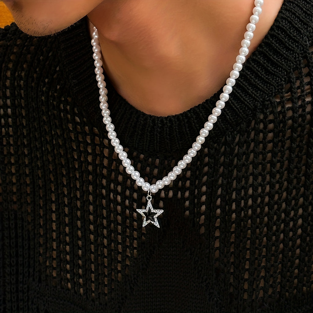 TeeShop "Pearly Stars" Faux Pearl Necklace