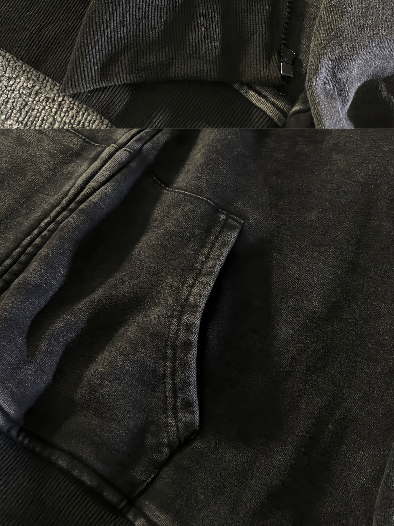 TeeShop "Acid Wash Zip" Zip-Up Hoodie