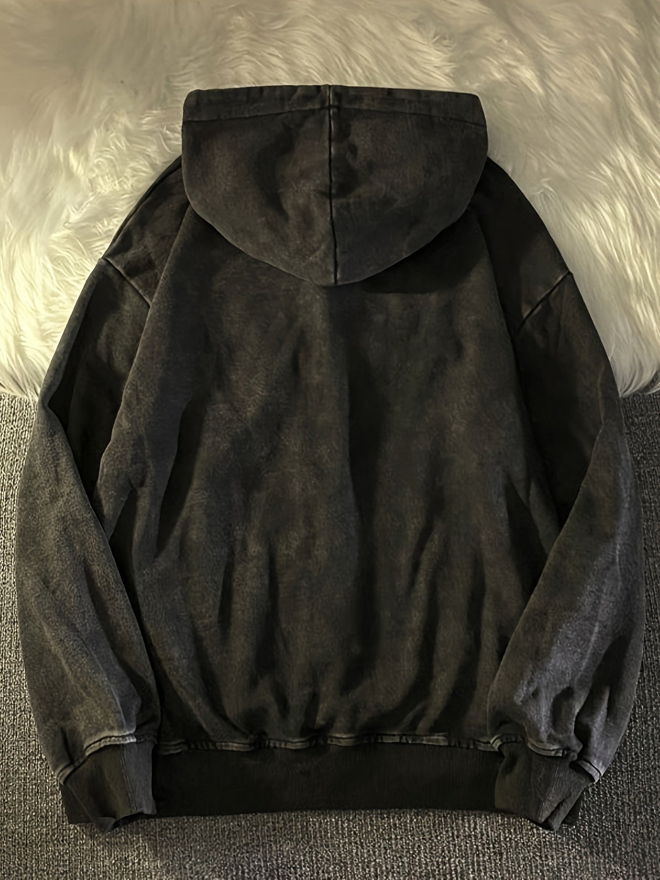 TeeShop "Acid Wash Zip" Zip-Up Hoodie