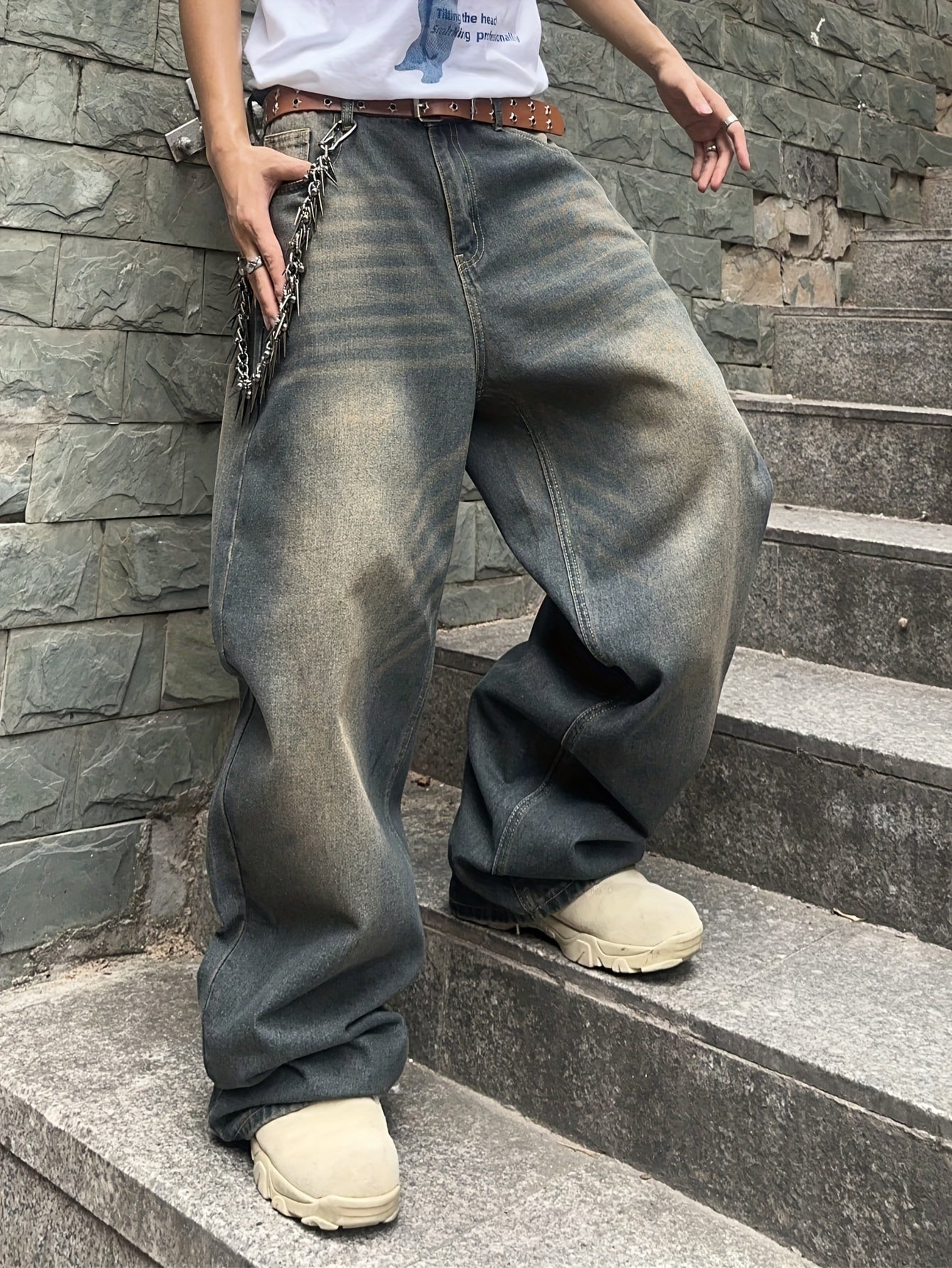 TeeShop "Washed Baggy" Denim Jeans